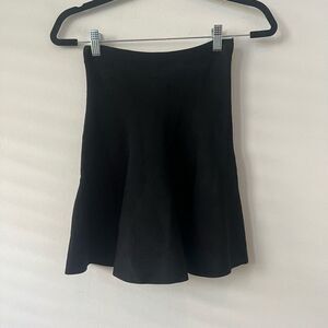 BCBGMaxAzria Women's Black Knit Pull-On Elastic Waist Flared Mini Skirt Size 2XS